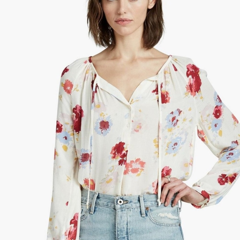 Lucky Brand Floral Raglan Blouse